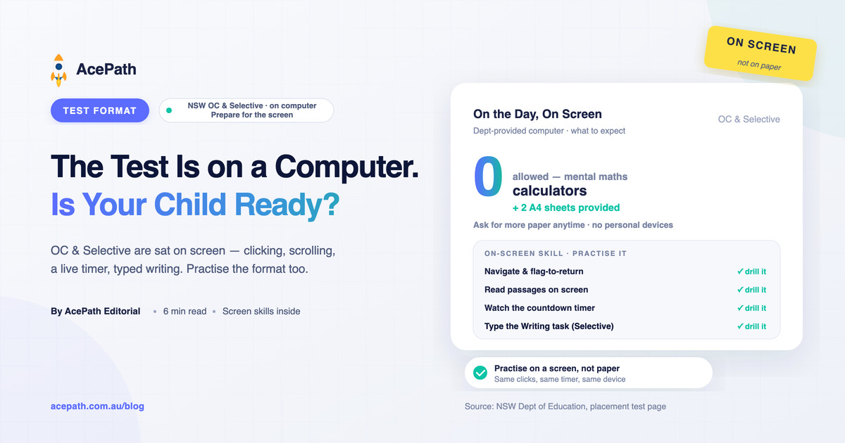 Computer-Based OC & Selective Tests: Preparing for the Screen — General test prep guide by AcePath