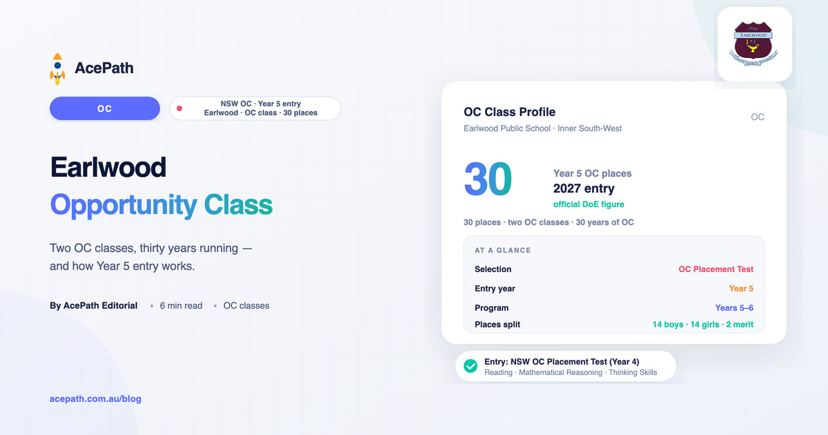 Earlwood Public School OC: Opportunity Class Guide — OC test prep guide by AcePath