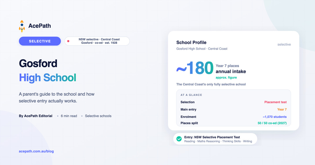 Gosford High School: Selective Entry Guide — Selective test prep guide by AcePath