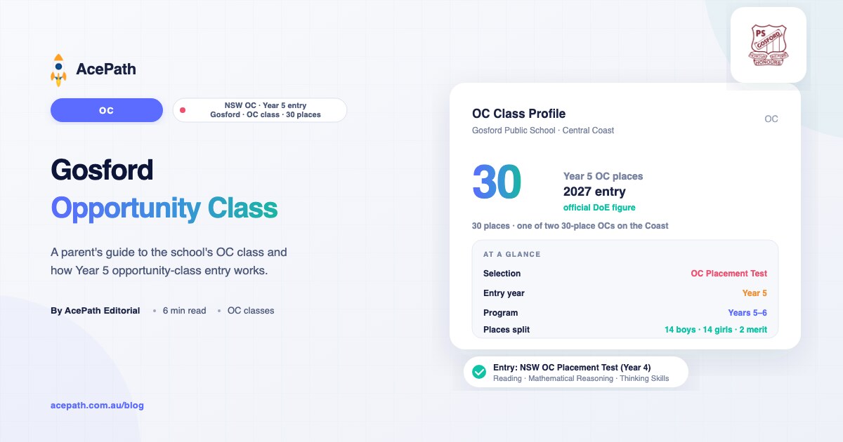 Gosford Public School OC: Opportunity Class Guide — OC test prep guide by AcePath