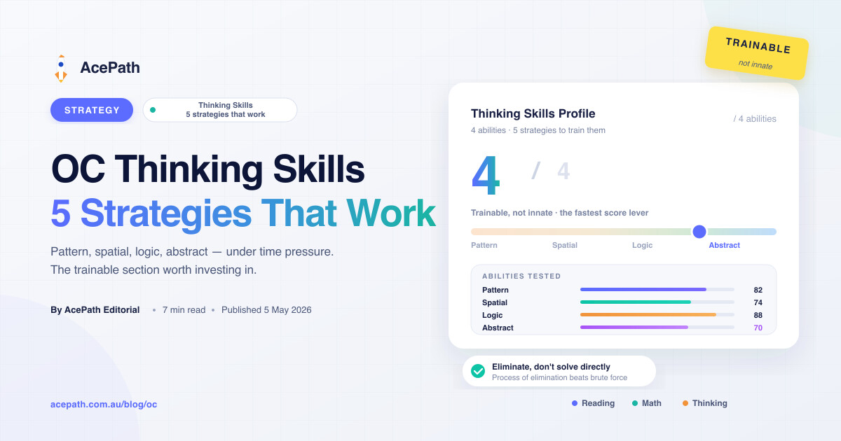 Mastering Thinking Skills: 5 Strategies for NSW OC and Selective Tests — General test prep guide by AcePath