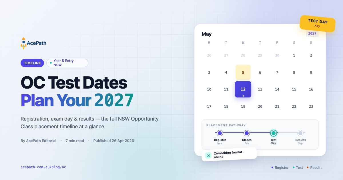 OC Test Dates 2027: Registration, Exam, and Results Timeline — OC test prep guide by AcePath