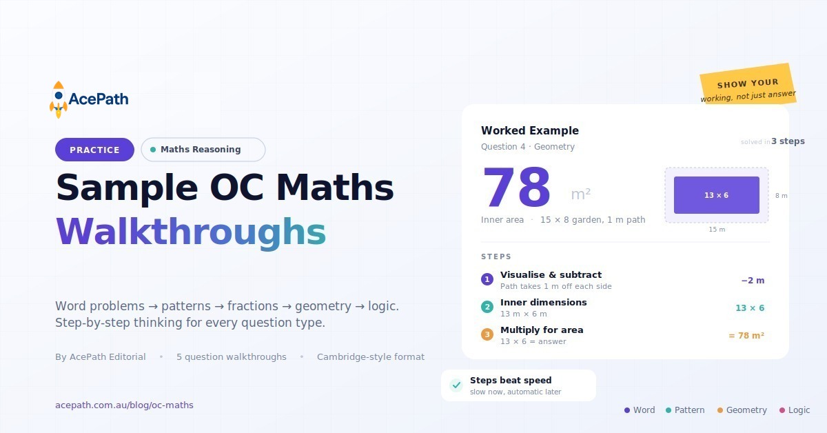 Sample OC Maths Questions Walkthrough (with Full Solutions) — OC test prep guide by AcePath