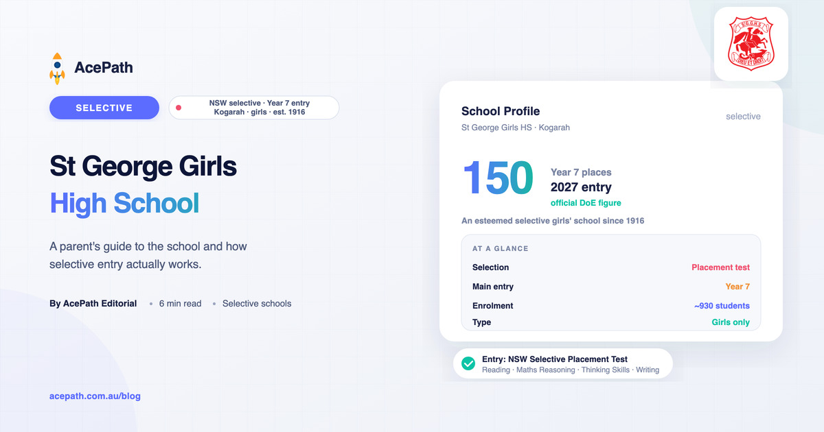 St George Girls High School: Selective Entry Guide — Selective test prep guide by AcePath
