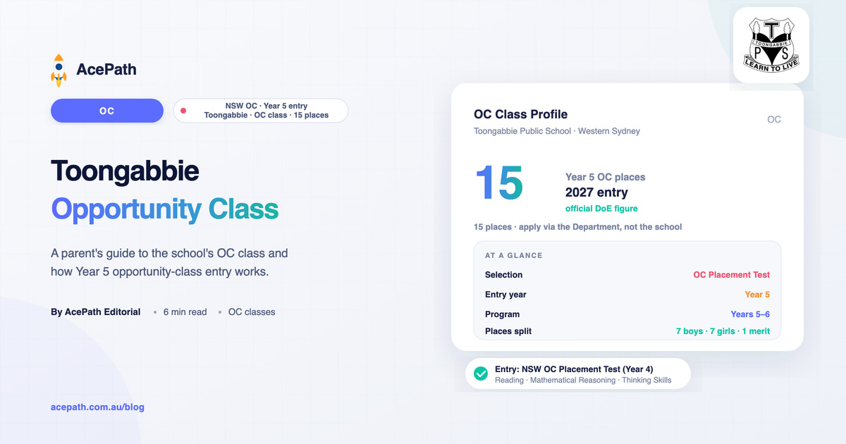 Toongabbie Public School OC: Opportunity Class Guide — OC test prep guide by AcePath