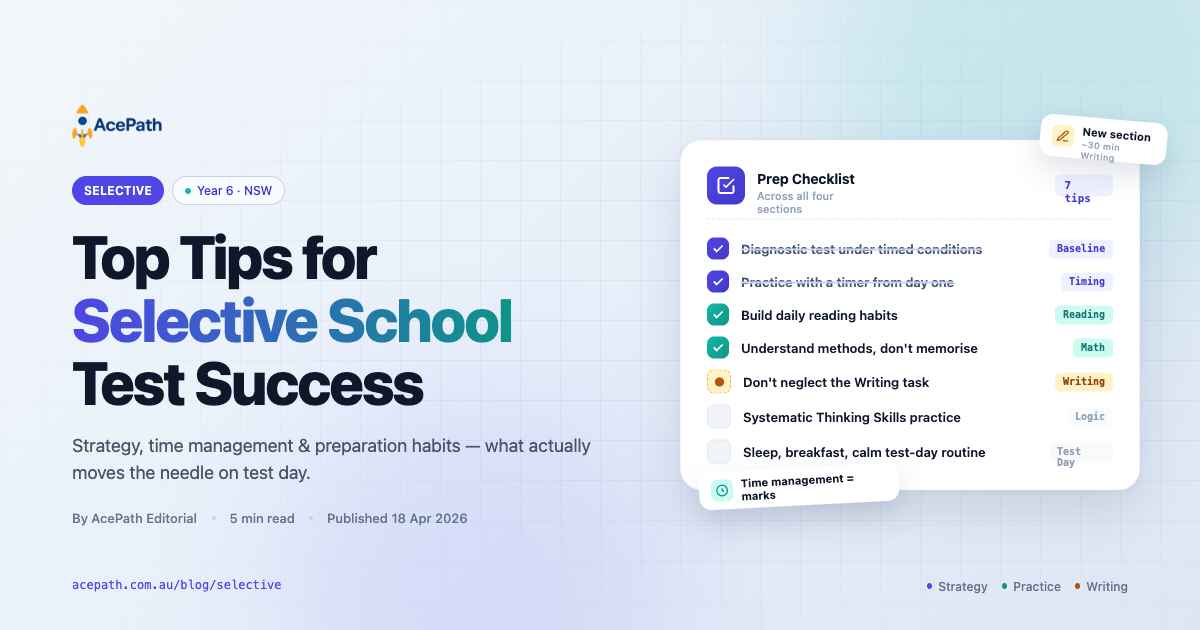 Top Tips for Selective School Test Success — Selective article
