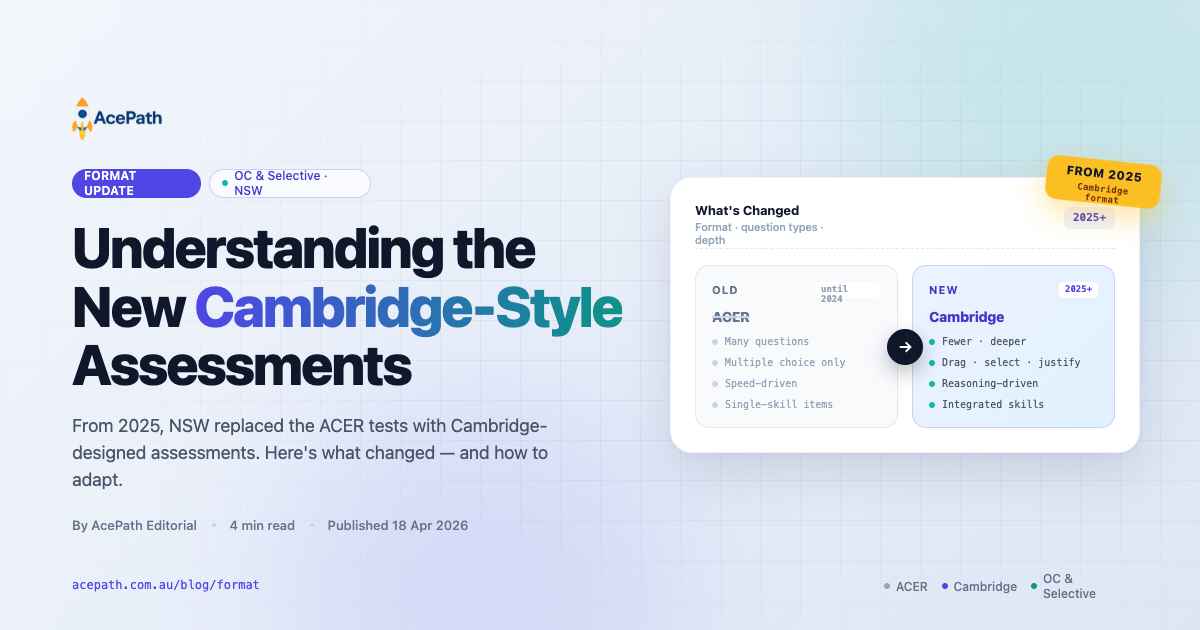 Understanding the New Cambridge-Style OC & Selective Assessments — General article