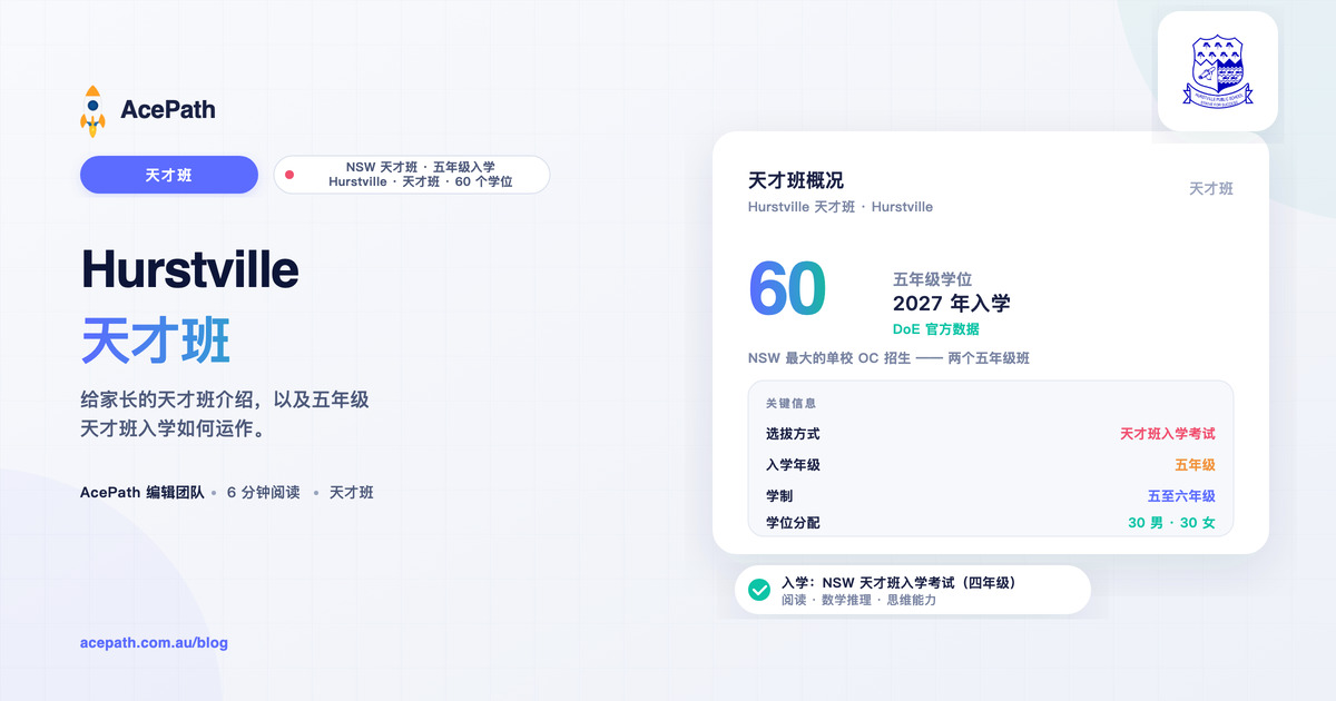 Hurstville 公立学校 OC 天才班：家长指南 — OC test prep guide by AcePath