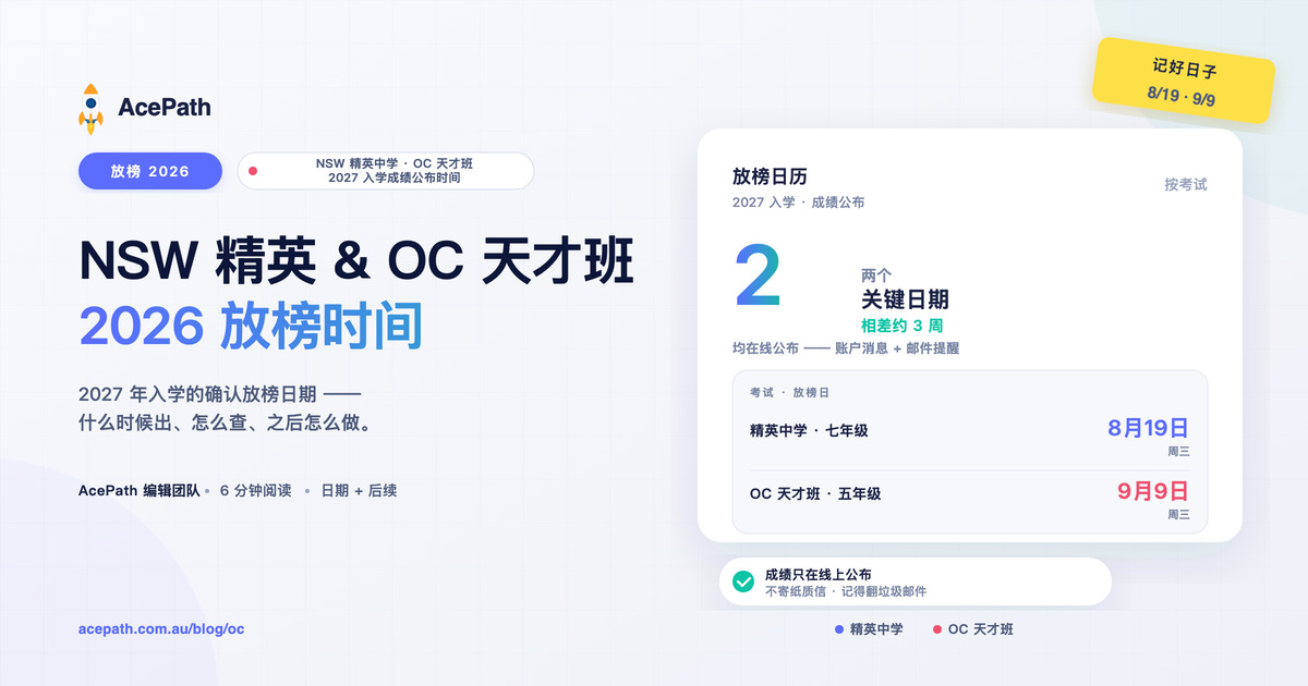 2026 NSW 精英中学 & OC 天才班放榜时间：日期与后续步骤 — General test prep guide by AcePath