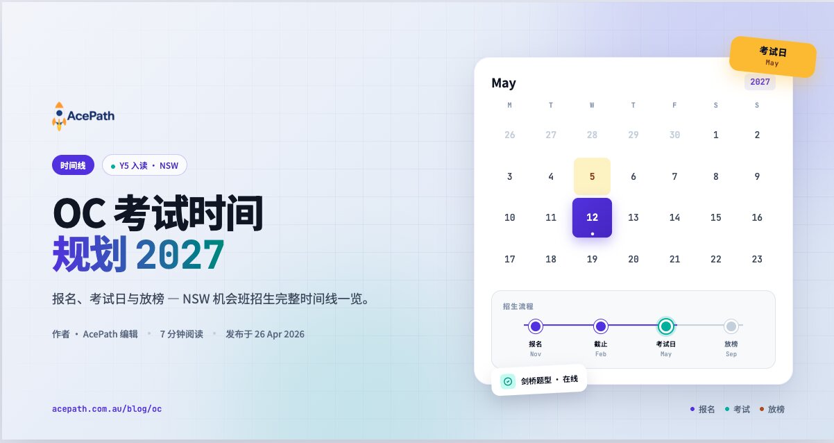 2027 年 NSW OC 考试日程：报名、考试与放榜全时间线 — OC article