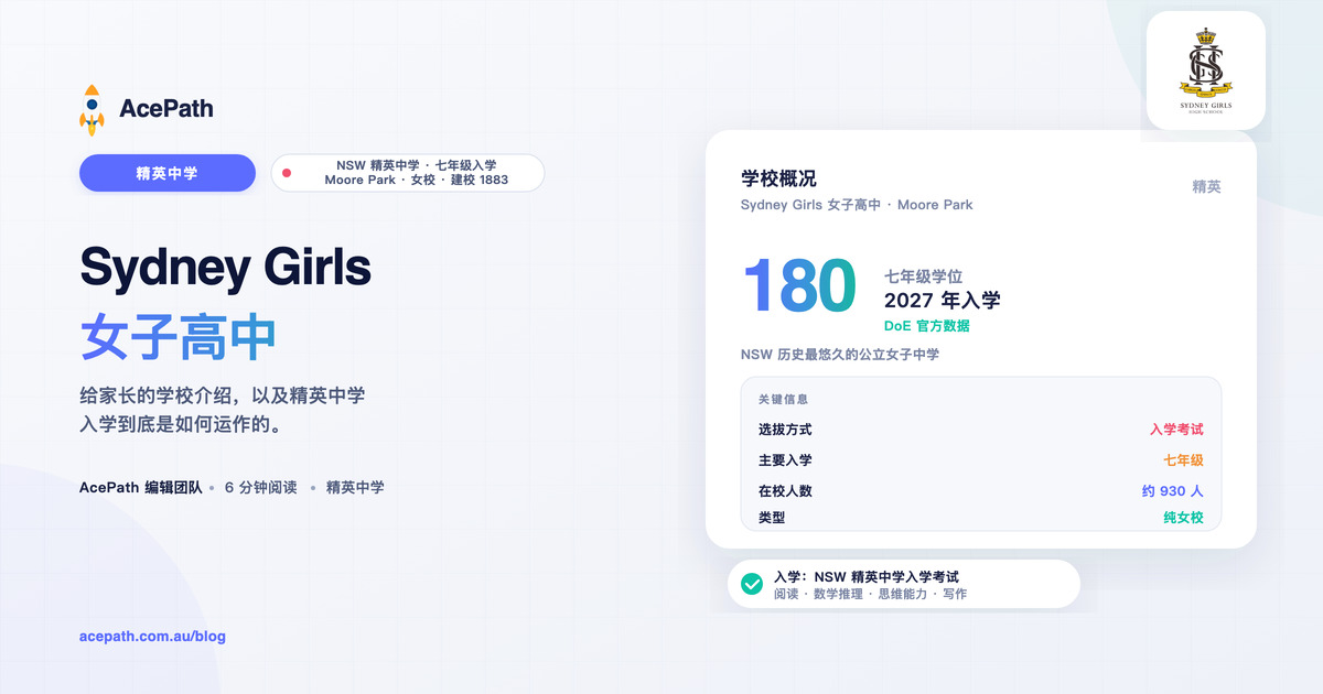 Sydney Girls 女子高中：精英中学入学指南 — Selective test prep guide by AcePath